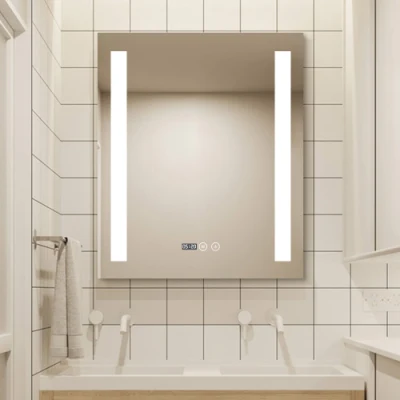 Smart LED Light bathroom Mirror Defogger with Aluminum Back Cover